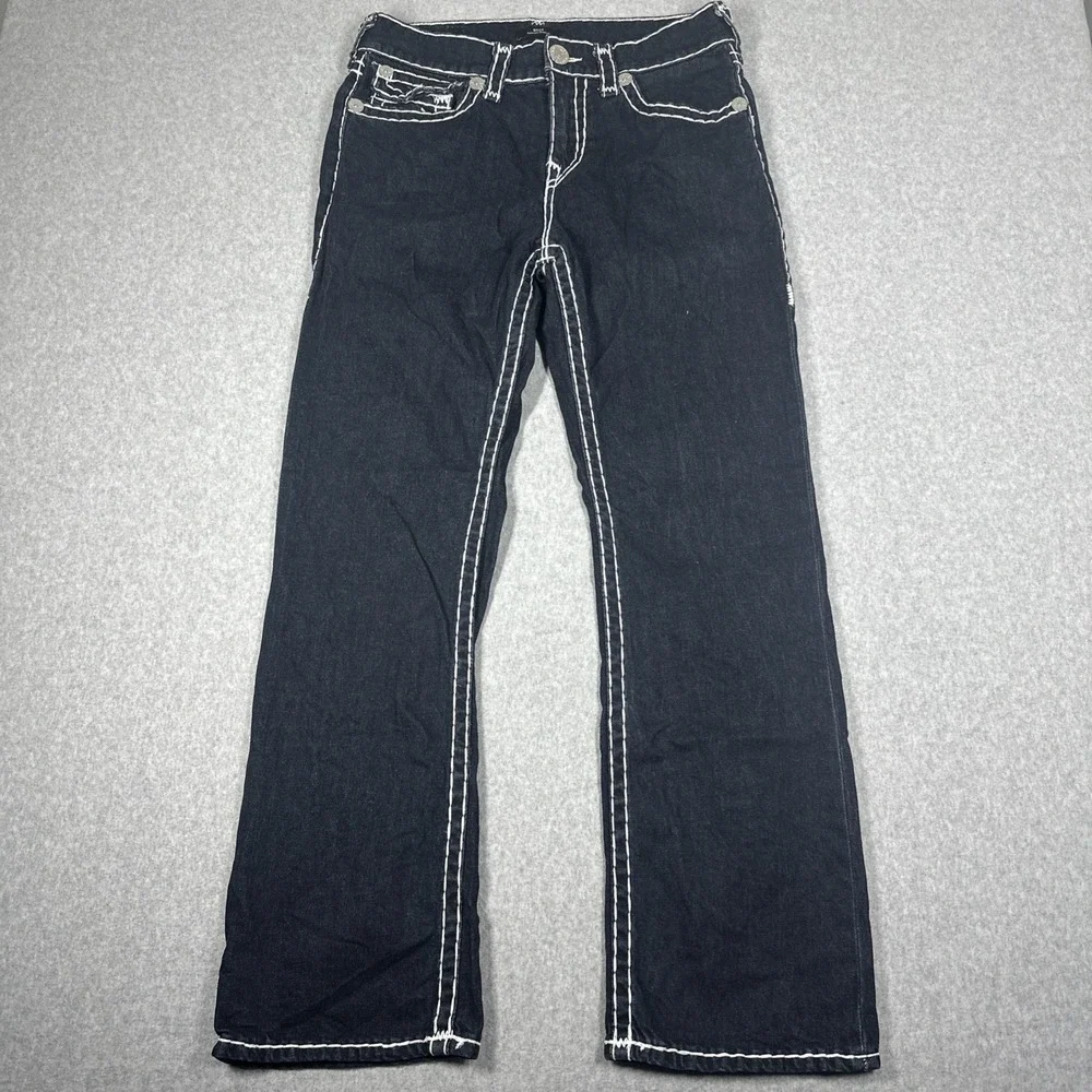 True Religion Billy Super T Bootcut Jeans Men's 32X31 Dark Wash Thick Stitch Y2K